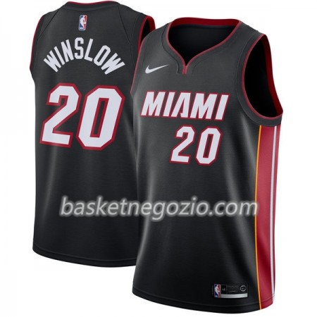 Canotte Uomo Miami Heat Justise Winslow 20 Nike 2017-18 Nero Swingman